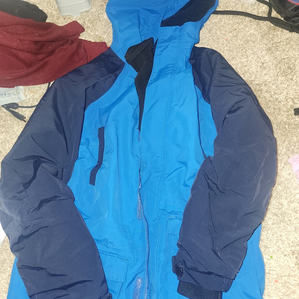 Lands' End Kids Bright Blue and Navy Puffer Jacket